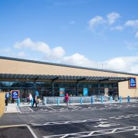 Opening day of Aldi, Canal Rd, Shipley, UK, 29 April 2020-4 Opening day of Aldi, Canal Rd, Shipley, UK, 29 April 2020-4